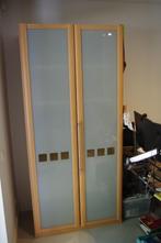 Kleding kast hout (glazen deuren) afm. 100x60x215cm (bxdxh), Ophalen, 100 tot 150 cm, 50 tot 75 cm, Gebruikt