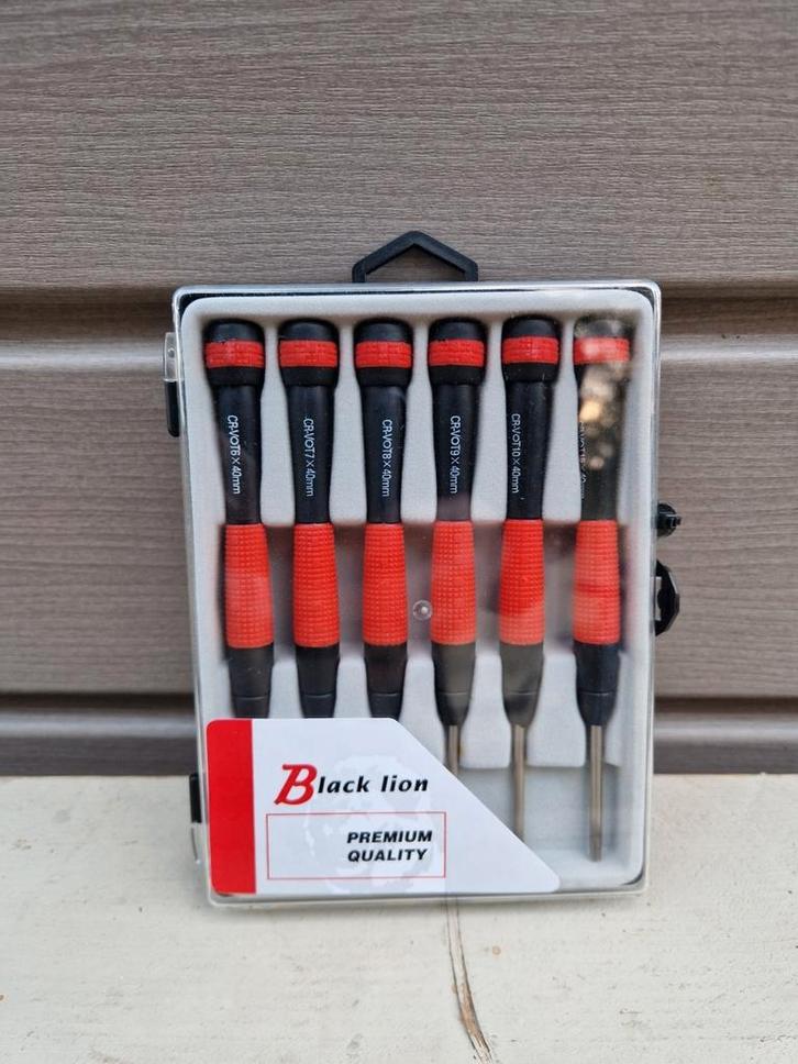 Precisieschroevendraaier set torx 6-delig Black Lion NIEUW, Doe-het-zelf en Verbouw, Gereedschap | Handgereedschap, Nieuw, Ophalen of Verzenden