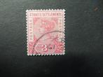 A03374: Straits Settlements QV 3 c CA, Ophalen of Verzenden