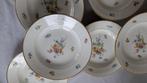 Franse Retro Vintage porceleine borden bloemen en goud, Huis en Inrichting, Keuken | Servies, Ophalen of Verzenden, Porselein
