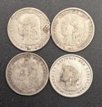 4x 10 Cent Wilhelmina Loshangend Haar, Postzegels en Munten, Munten | Nederland, Setje, Zilver, Ophalen of Verzenden, 10 cent