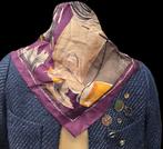 Vintage Zijden Sjaal - Paars, Hoed, Nieuw, Vintage, One size fits all