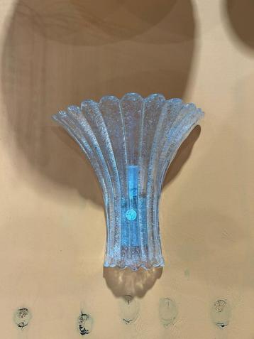 Wandlamp vintage schelp iced glass  beschikbaar voor biedingen