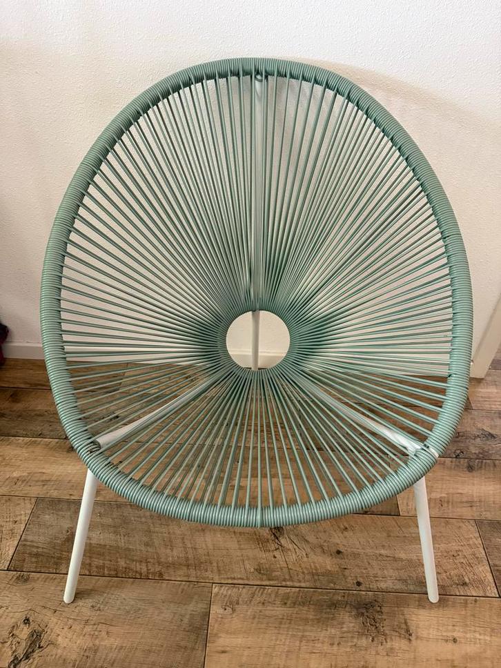 Stijlvolle Lounge Stoel - Groen, Huis en Inrichting, Stoelen, Zo goed als nieuw, Eén, Metaal, Overige kleuren, Ophalen