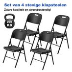 Bardi 4 Delige Klapstoelenset - Zware Kwaliteit - 200KG, Huis en Inrichting, Kunststof, Verzenden, Zwart, Nieuw