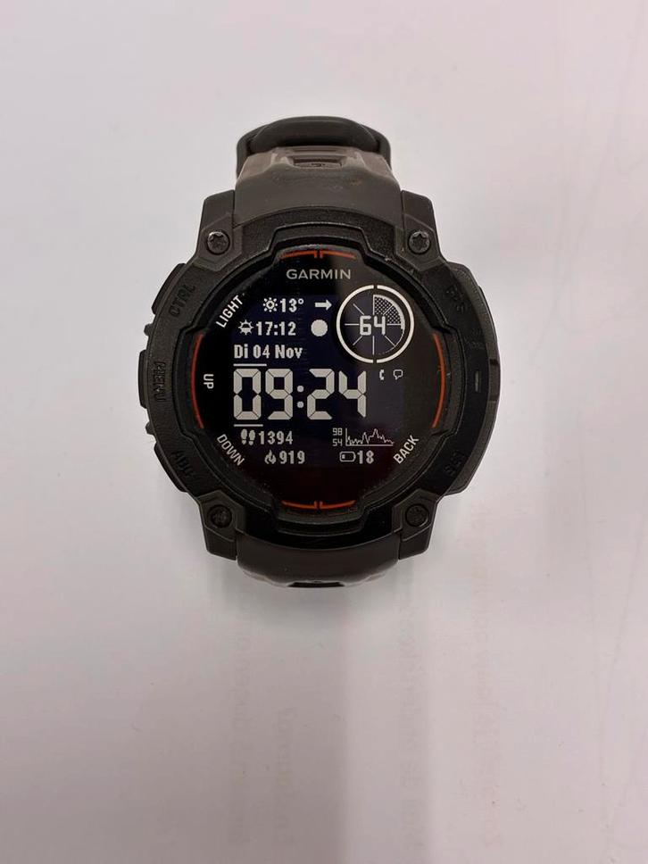 Garmin Instinct E, 45mm juni 2025, Sieraden, Tassen en Uiterlijk, Activity trackers, Gebruikt, Android, Grijs, Waterdicht, Ophalen