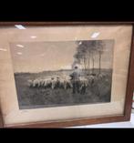 Henri Koetser ets naar Anton Mauve, Schaapsherder Laren, Ophalen of Verzenden