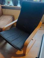 Ikea Poang stoel zwart met hout, Huis en Inrichting, Stoelen, Ophalen, Hout, Gebruikt, Zwart