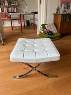 Barcelona chair ottoman leather leer white, Huis en Inrichting, Banken | Voetenbanken en Poefen, Ophalen, Gebruikt, Rechthoekig