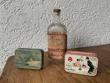 Antieke Lampe Berger Bruleur Blik Ozoalcool Glazen Fles beschikbaar voor biedingen