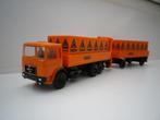 Herpa MAN F8 bouwcombi Hebel met kraan, Ophalen of Verzenden, Zo goed als nieuw, Bus of Vrachtwagen, Herpa