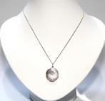 Schitterende Ronde Sterling Zilver Medaillon Hanger Ketting, Met hanger, Gebruikt, Ophalen of Verzenden, Zilver