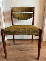 Vintage Houten Stoel, Ophalen, Gebruikt, Bruin, Stof