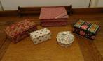 5 stoffen doosjes., Antiek en Kunst, Curiosa en Brocante, Ophalen of Verzenden