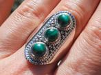 Vanoli 925 zilveren ring met malachiet maat 18, Sieraden, Tassen en Uiterlijk, Ringen, Daiva1973@hotmail.com, 18 tot 19, Vanoli