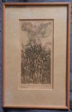Ets + aquatint titel Zoete regen 1967 door Ger Boosten 23x11, Antiek en Kunst, Ophalen of Verzenden
