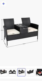 Tuinbank / Balkonbank met opbergruimte., Ophalen of Verzenden, Zo goed als nieuw, Wicker