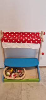 Houten Kraam met IJsjes & Winkelmand, Ophalen of Verzenden, Zo goed als nieuw, Hout, Speelkeuken