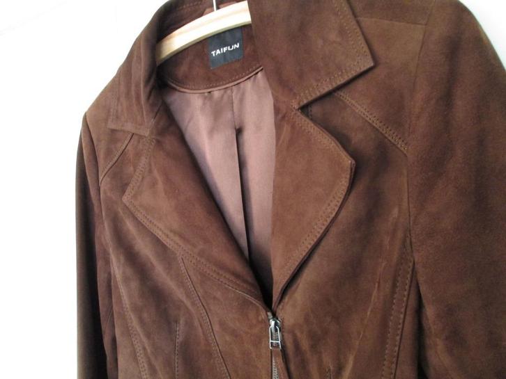 ZGAN, TAIFUN bruin leren jasje maat 38/40, Kleding | Dames, Jasjes, Kostuums en Pakken, Zo goed als nieuw, Jasje, Maat 38/40 (M)