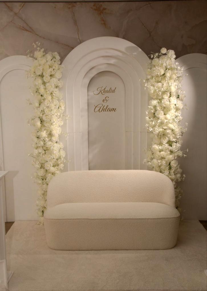 TE HUUR: witte backdrop, Hobby en Vrije tijd, Feestartikelen | Verhuur, Zo goed als nieuw, Ophalen of Verzenden