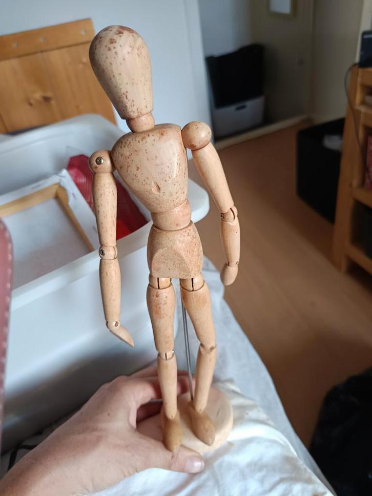 Houten Tekenpop Beweegbaar, Antiek en Kunst, Kunst | Beelden en Houtsnijwerken, Ophalen of Verzenden