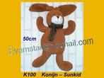 K100 groot knuffel konijn van Sunkid (50cm), Ophalen, Zo goed als nieuw, Konijn