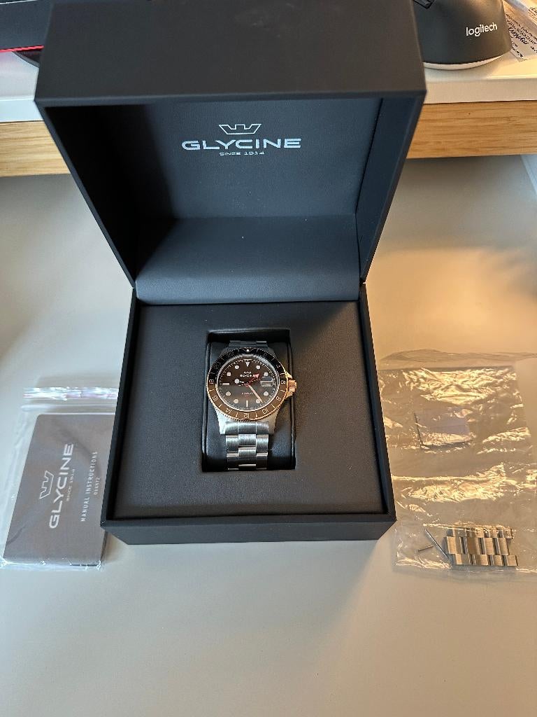 Glycine Combat Sub - Quartz GMT - GL1056 - Swiss made, Overige merken, Staal, Gebruikt, Staal