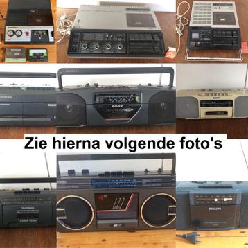 Div vintage draagbare cassetterecorders jaren 70 80 90 retro beschikbaar voor biedingen
