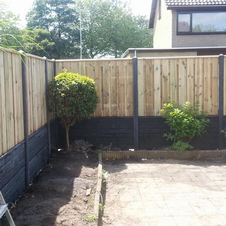 schuttingen hout/beton V.A95,- p/m incl.plaatsen en btw!!, Tuin en Terras, Schuttingen, Nieuw, Hout, 2 meter of meer, Minder dan 3 meter