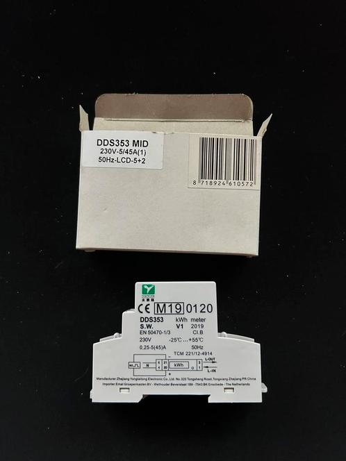 kWh meter 45A 1 fase digitaal MID (10 stuks), Doe-het-zelf en Verbouw, Elektra en Kabels, Nieuw, Overige typen, Ophalen of Verzenden