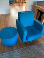 Twee Draaifauteuils (draaistoel) met poef, Huis en Inrichting, Fauteuils, Ophalen, Gebruikt, Minder dan 75 cm, Stof