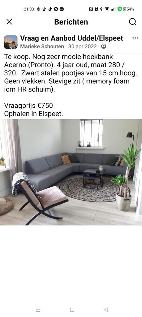 Mooie grote hoekbank, Huis en Inrichting, Ophalen of Verzenden, Gebruikt, Stof, Modern