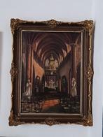 Grote, oude schilderij met prachtige kader, Antiek en Kunst, Ophalen of Verzenden