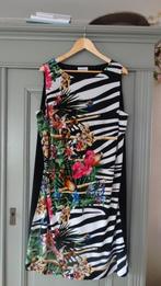 Habella  zwart jurkje met print, maat 48/50, Zwart, Maat 46/48 (XL) of groter, Zo goed als nieuw, Onder de knie