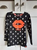 Europe Kids Zwarte Longsleeve Kus Pailetten Sequins 98-104, Europe Kids, Meisje, Ophalen of Verzenden, Zo goed als nieuw