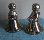 2 kandelaars Engelen zilverkleurig - vintage, Huis en Inrichting, Woonaccessoires | Kandelaars en Kaarsen, Overige kleuren, Ophalen of Verzenden