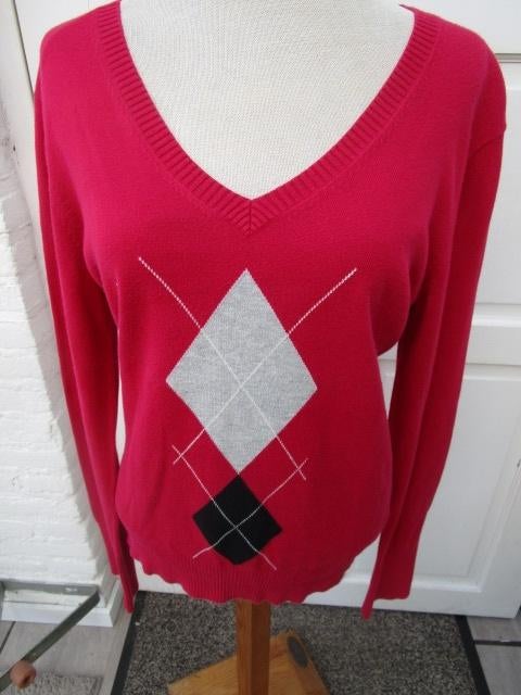 Mooie  Tommy Hilfiger dames trui, Argyle, M valt als L, Ophalen, Maat 42/44 (L), Zo goed als nieuw, Roze