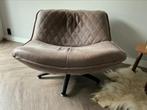 Moderne Laag Leren Draaifauteuil, Huis en Inrichting, Fauteuils, Ophalen, Zo goed als nieuw, 50 tot 75 cm, Leer