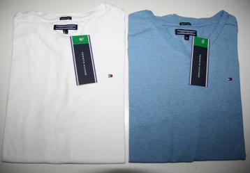 NIEUW set/2 Tommy Hilfiger t-shirt shirt wit & blauw maat 16