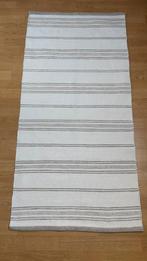 Gestreept vloerkleed wit/beige, 142 x 69 cm, 100 tot 150 cm, Beige, Rechthoekig, 50 tot 100 cm