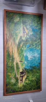Olieverf schilderij uit Indonesië 126,5 x 61, Ophalen of Verzenden