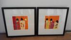 2 Felgekleurde Zeefdrukken van Marjolijn Van Ginkel, Antiek en Kunst, Ophalen of Verzenden