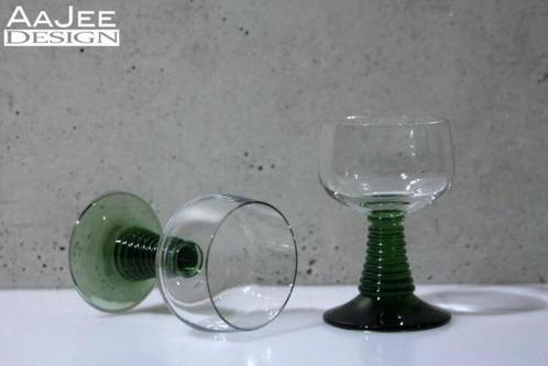 2 X Roemer wijnglas - Rijnwijnglazen - Romer 70s - Frankrijk, Verzamelen, Glas en Borrelglaasjes, Zo goed als nieuw, Overige typen