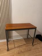 Jaren 50 / 60 mid century audio meubel wieltjes metaal hout, Ophalen, 50 tot 100 cm, Zo goed als nieuw, Minder dan 100 cm