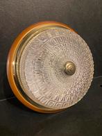 Grote Plafondlamp met helder bewerkt glas, Ophalen of Verzenden, Zo goed als nieuw, Glas