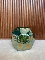 Pols potten? Graphic luster waxine glas groen olie H10cm, Overige materialen, Ophalen of Verzenden, Zo goed als nieuw, Minder dan 25 cm