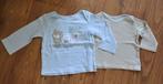 2 Mothercare shirt shirtje longsleeve shirts blauw beige 86, Jongetje of Meisje, Nieuw, Ophalen of Verzenden, Mothercare