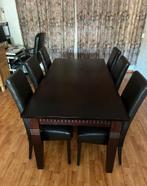 Nette eettafel met 6 stoelen, Huis en Inrichting, Tafels | Eettafels, Ophalen, Gebruikt, Overige materialen, 100 tot 150 cm