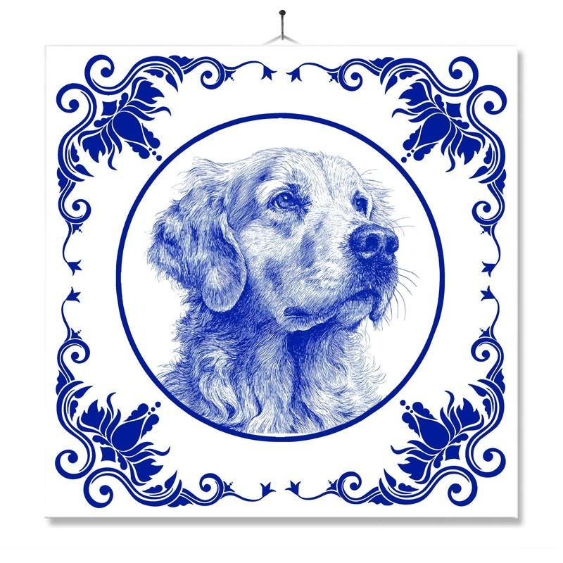 Tegel Met Opdruk | Golden Retriever | Inclusief Geschenkdoos, Ophalen of Verzenden, Nieuw