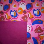 Softshell roze met print 5,5m!, Overige materialen, 120 cm of meer, Ophalen of Verzenden, Roze